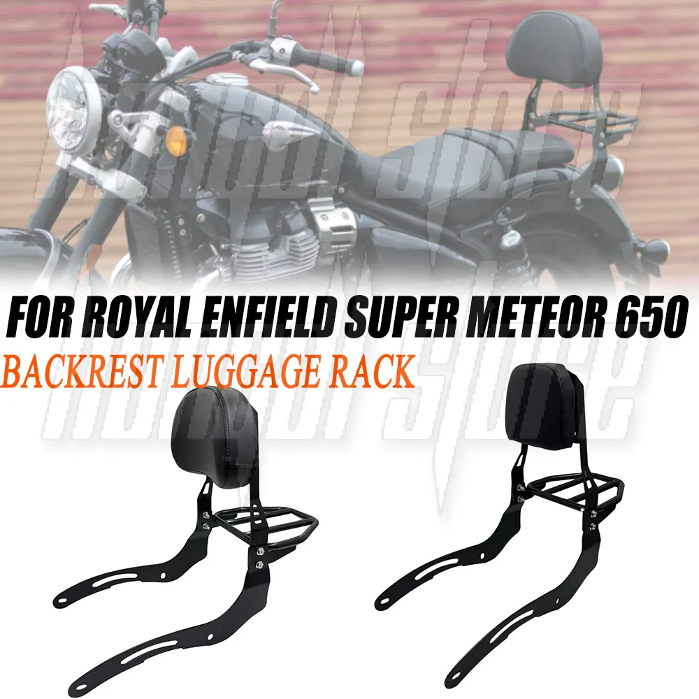 

New For Super Meteor 650 Royal Enfield Meteor650 Black Sissy Bar Detachable Backrest Rear Passenger Sissy Bar Luggage Rack