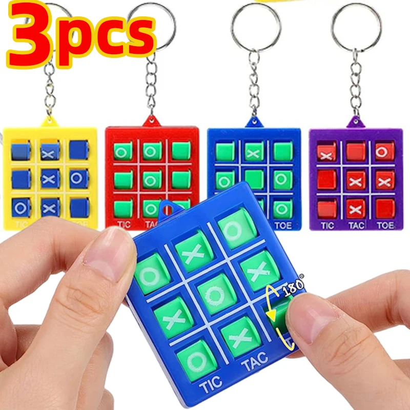 3pcs Creative Keychains Anxiety Stress Relief XO Toys Cool Keyring Decompression Relieving Boredom Birthday Gift for Adults Kids