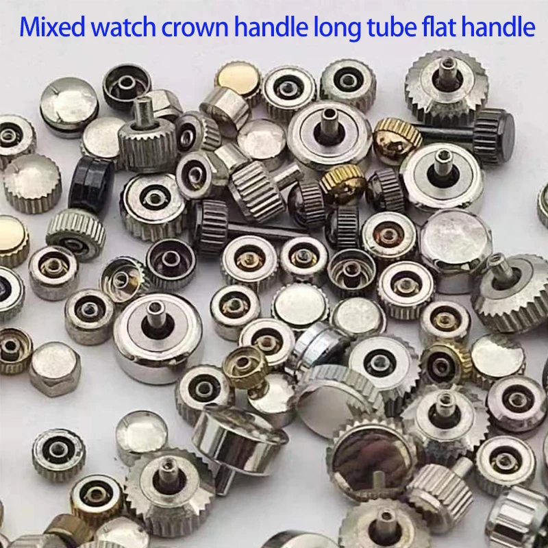 Watch Accessories All Kinds Of Watch Handle Head Crown Long Tube Flat Tube Adjustment Time Handle Head In A Bag Of 100