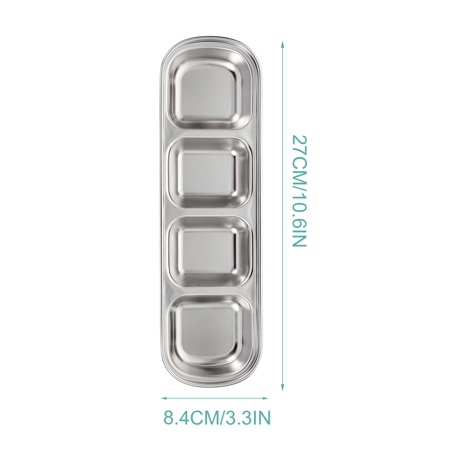 2 Pcs Stainless Steel Plate Small Pet Feeding Tray Accessory Supply Fodder Multi-grid Equipment