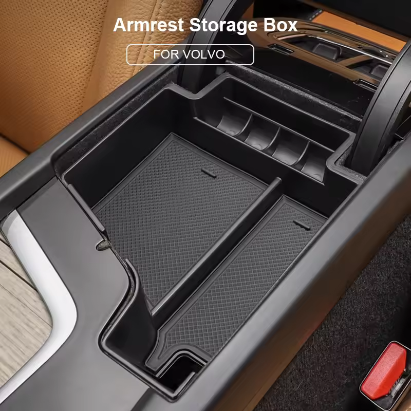 Abs console central do carro caixa de apoio braço bandeja armazenamento titular para volvo xc90 xc60 s90 v90 s60 v60 organizador recipiente acessórios