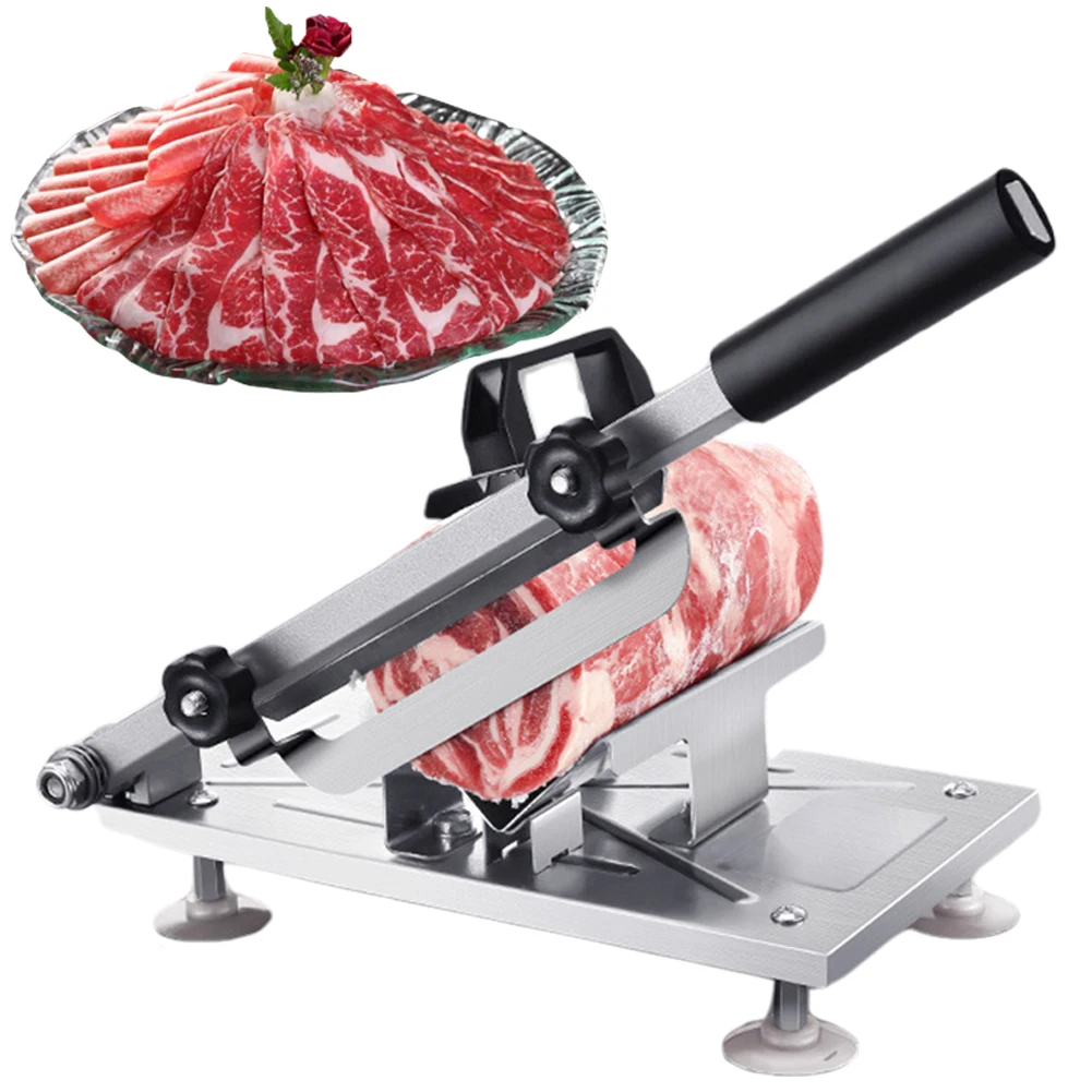 

Stainless Steel Beef Herb Mutton Rolls Cutter Adjustable Thickness Kitchen Meat and Vegetable Cutting Machine