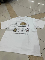 Snow Japanese Peak Outdoor Camping Print Loose Leisure Sports Short-sleeved T-shirt Men's and Women's Pure Cotton Crew Neck Top