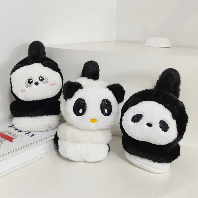 2025 милые наушники с пандой для девочек, плюшевые наушники с милой мультяшной пандой, детские защитные наушники, теплые антифризные наушники, теплые наушники