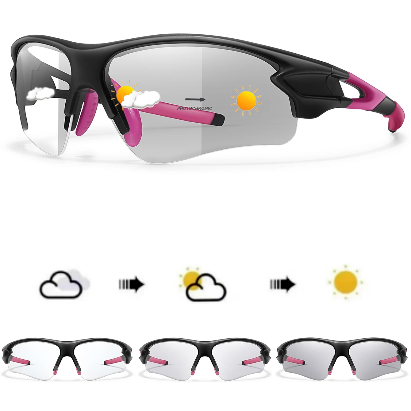 Radfahren Photochrome Sonnenbrille Frauen Männer Outdoor Sport Angeln Laufen Fahren Brillen Frauen Mode Brille