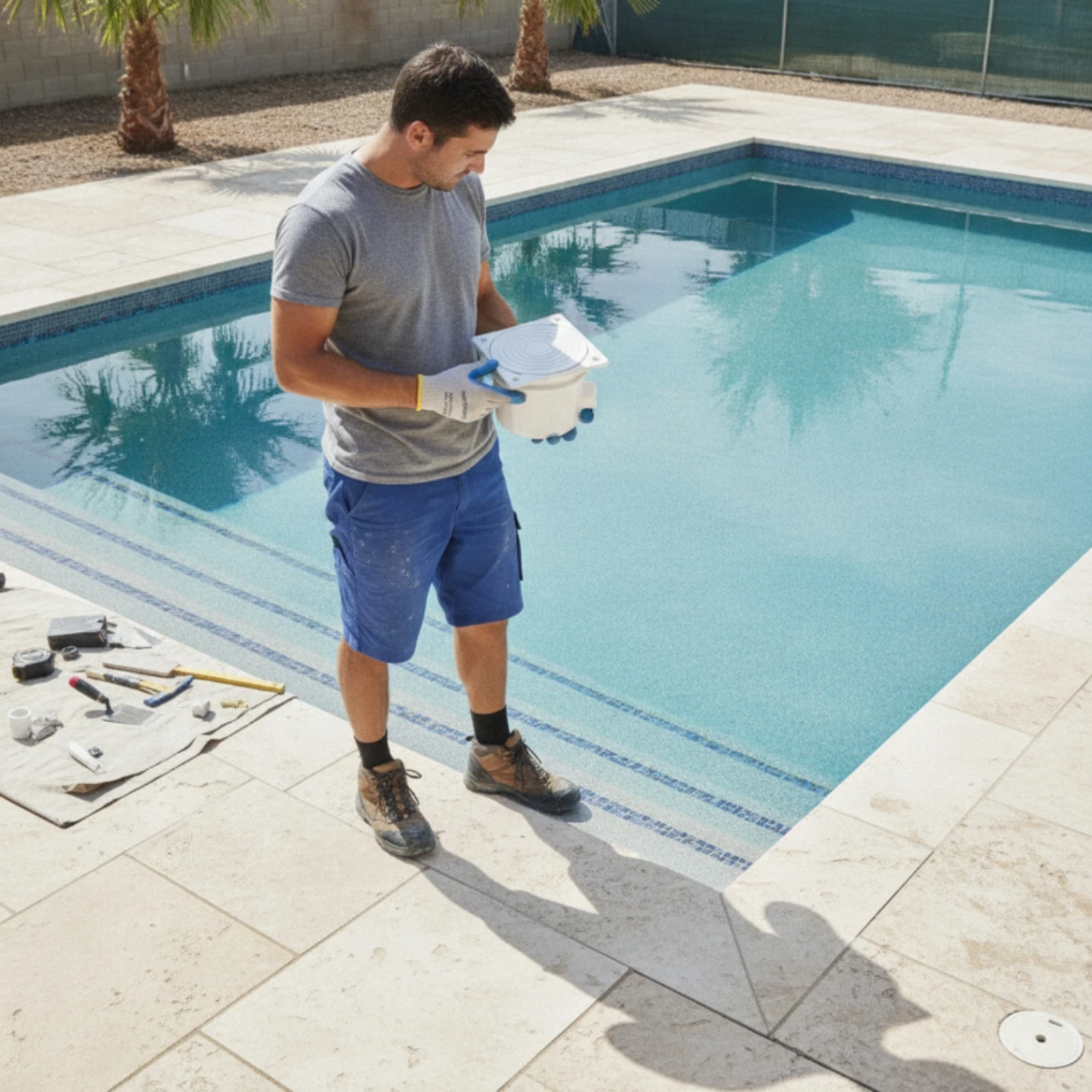 Pool Light Junction Box Dustproof Pool Junction Box Slim Compact for Electricians, Swimming Pools