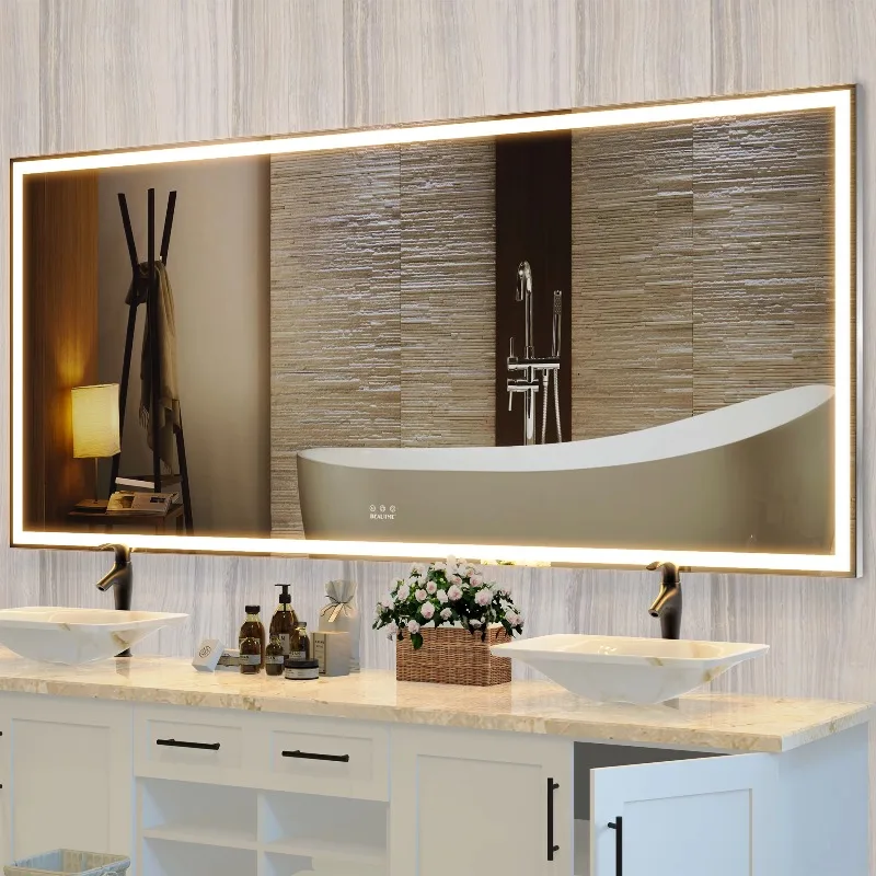 

[Hot Sale] 72X32 Inch Oversize LED Bathroom Mirror Wall Mounted Makeup Large Full Length Mirror With Lights