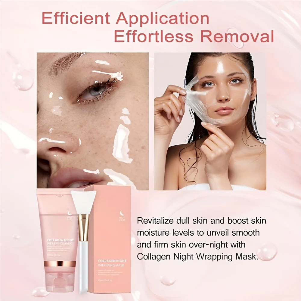 Night Collagen Wrapping Mask Rejuvenation Moisturizing Brightening Korean Face Mask Make Glowy Skin Elasticity Facial Mask