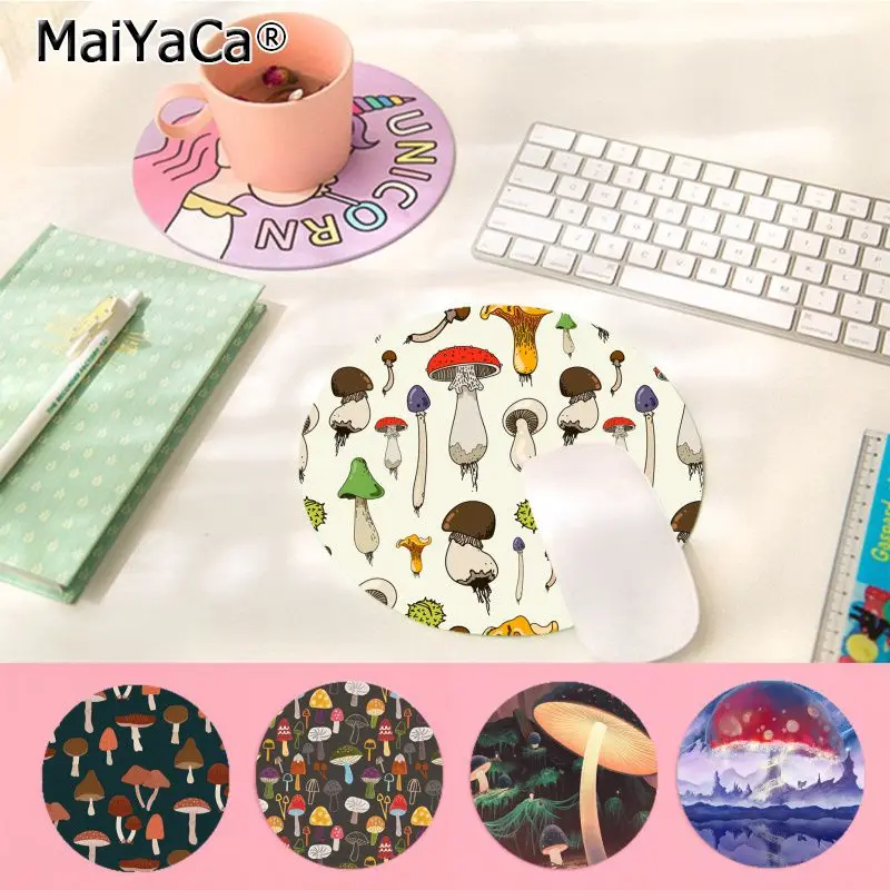 

Mushroom Mousepad Round Custom Skin Office Computer Desk Mat Table Keyboard Big Mouse Pad Laptop Cushion Non-slip Office Desk