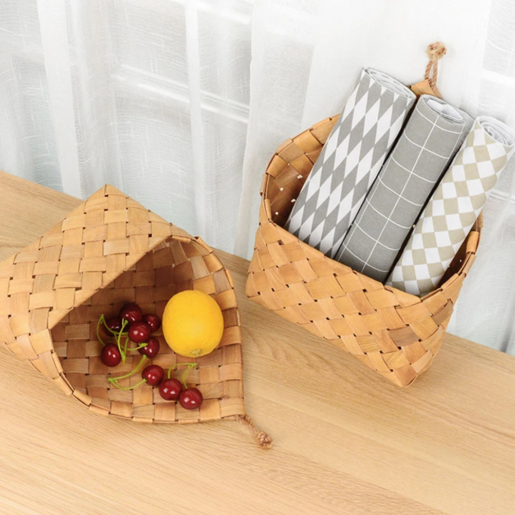 

3 Pcs Hanging Storage Baskets Woven Letter Kitchen Vegetable Woven Wall Baskets Nordic H Large Medium Small