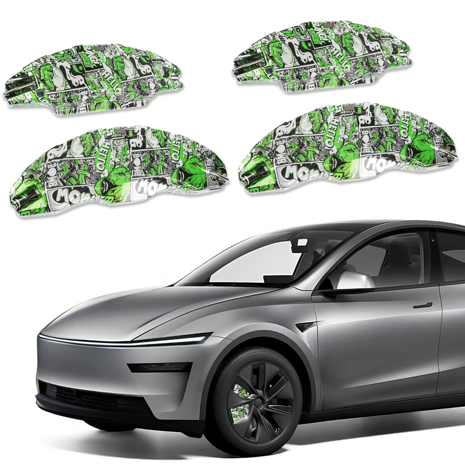 

Комплект из 4 камуфляжных накладок на тормозные суппорты для Tesla Model Y/Y Juniper 2025-2026, из алюминиевого сплава ﻿