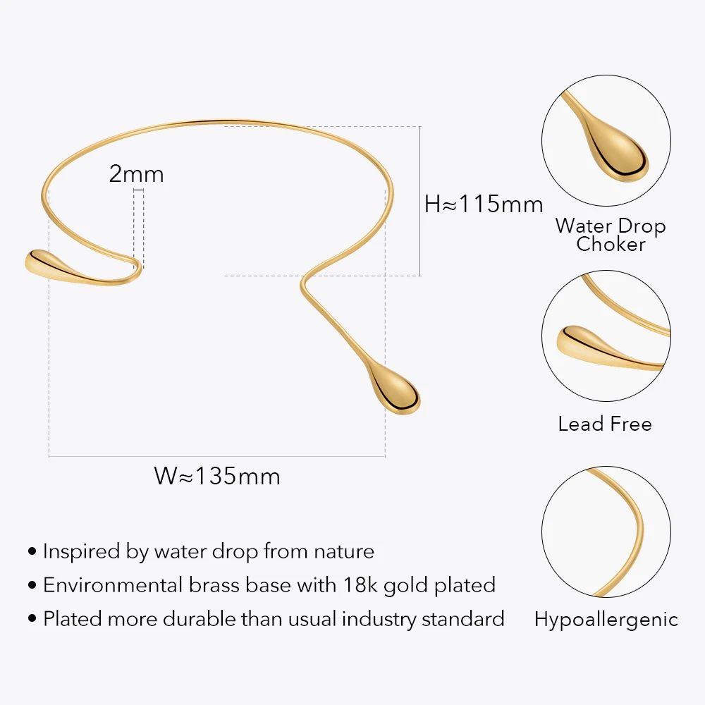 ENFASHION Water Drop Choker New In Necklace For Women Trending Products Necklaces Gold Color Fashion Jewelry Free Return P223317