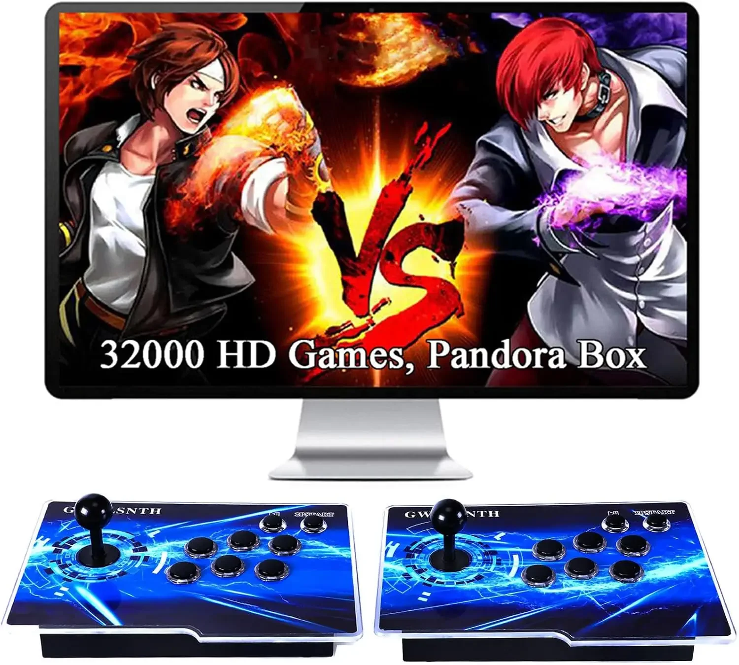32000 in 1 Pandora Box 60S Arcade Game Console,1280X720 Display,Search/Save/Hide/Pause Games,Two Separate joysticks,1-4