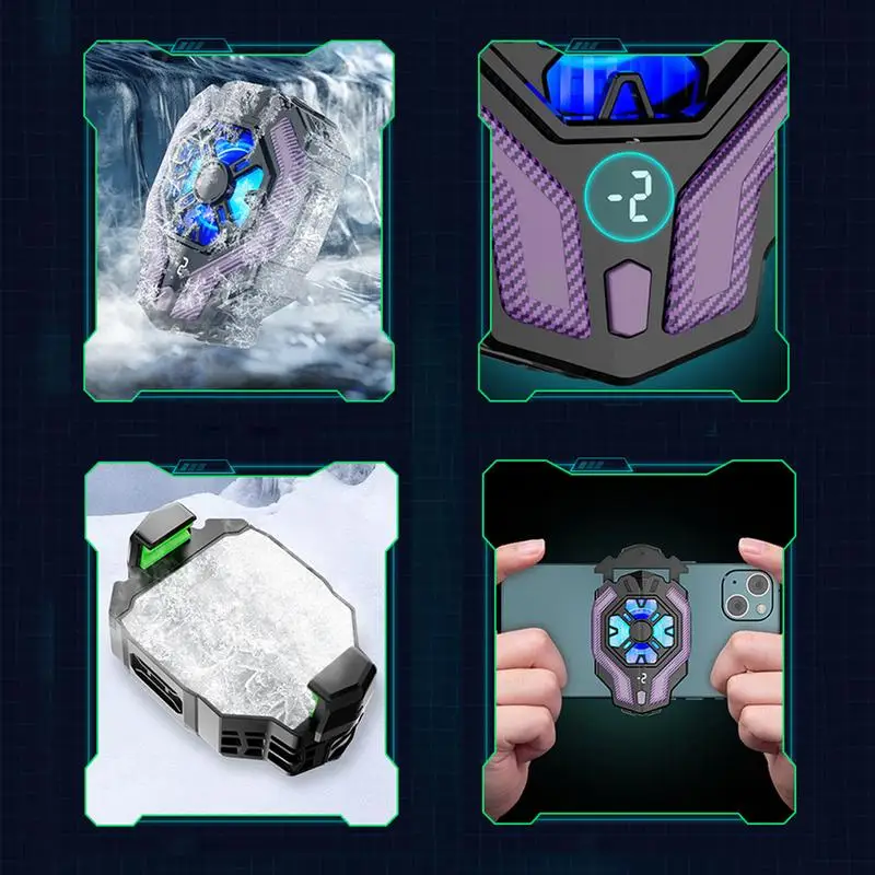 F18 3 Gear Adjustable Temperature Digital Display Mobile Phone Back-clip Semiconductor Radiator for IOS AndroidPUBG Game Cooler