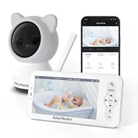 Temperature&Humidity 5Inch IPS Screen Wireless WIFI PTZ IP Baby Monitor Feeding Remind Monitoring Nanny Cam Babysitter Camera