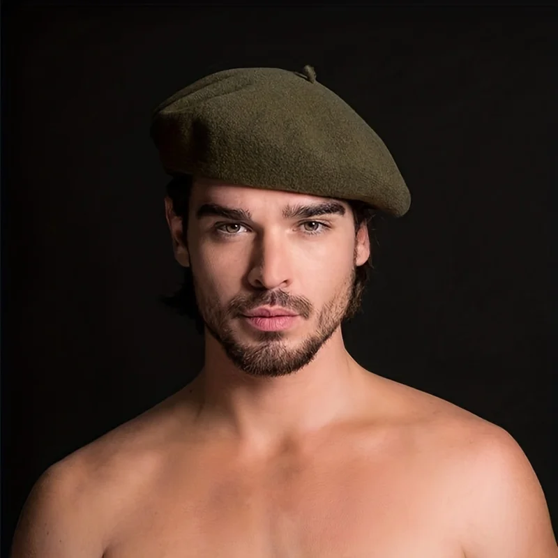 Men's Wool Beanie Retro Winter Professional Casual Wear Warm Hat for Weather Office & Outdoor Activities