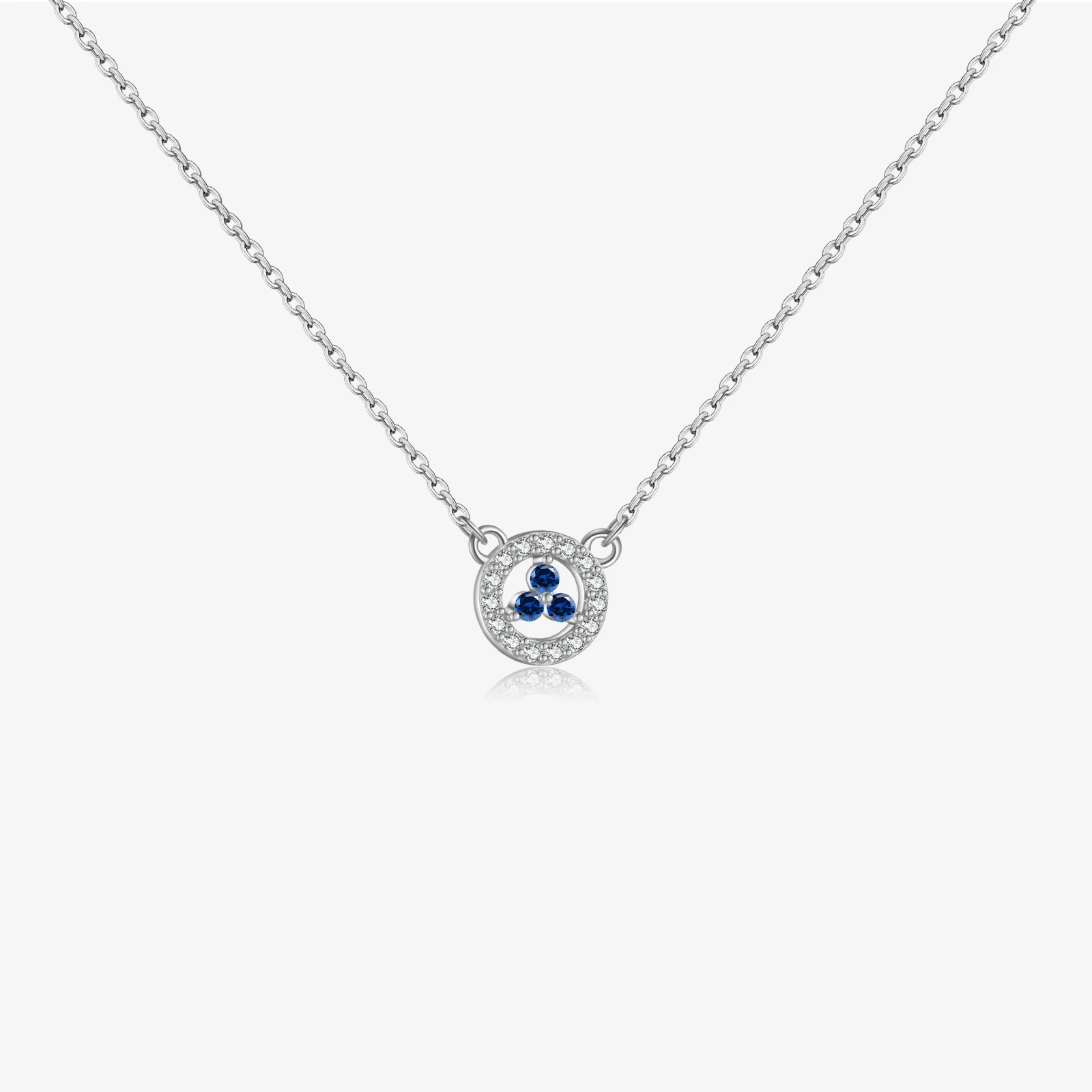 

VEWANT 925 Sterling Silver Round Blue Pendant Long Chain Necklace Luxury 2024 Fine Luxury Birthday Gift Jewelry