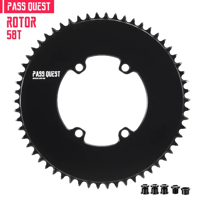 PASS QUEST 110BCD smal breed kettingblad voor rotor AERO crankstel 40T-60T rond weg zwart 9-12 versnellingen kinnenwiel
