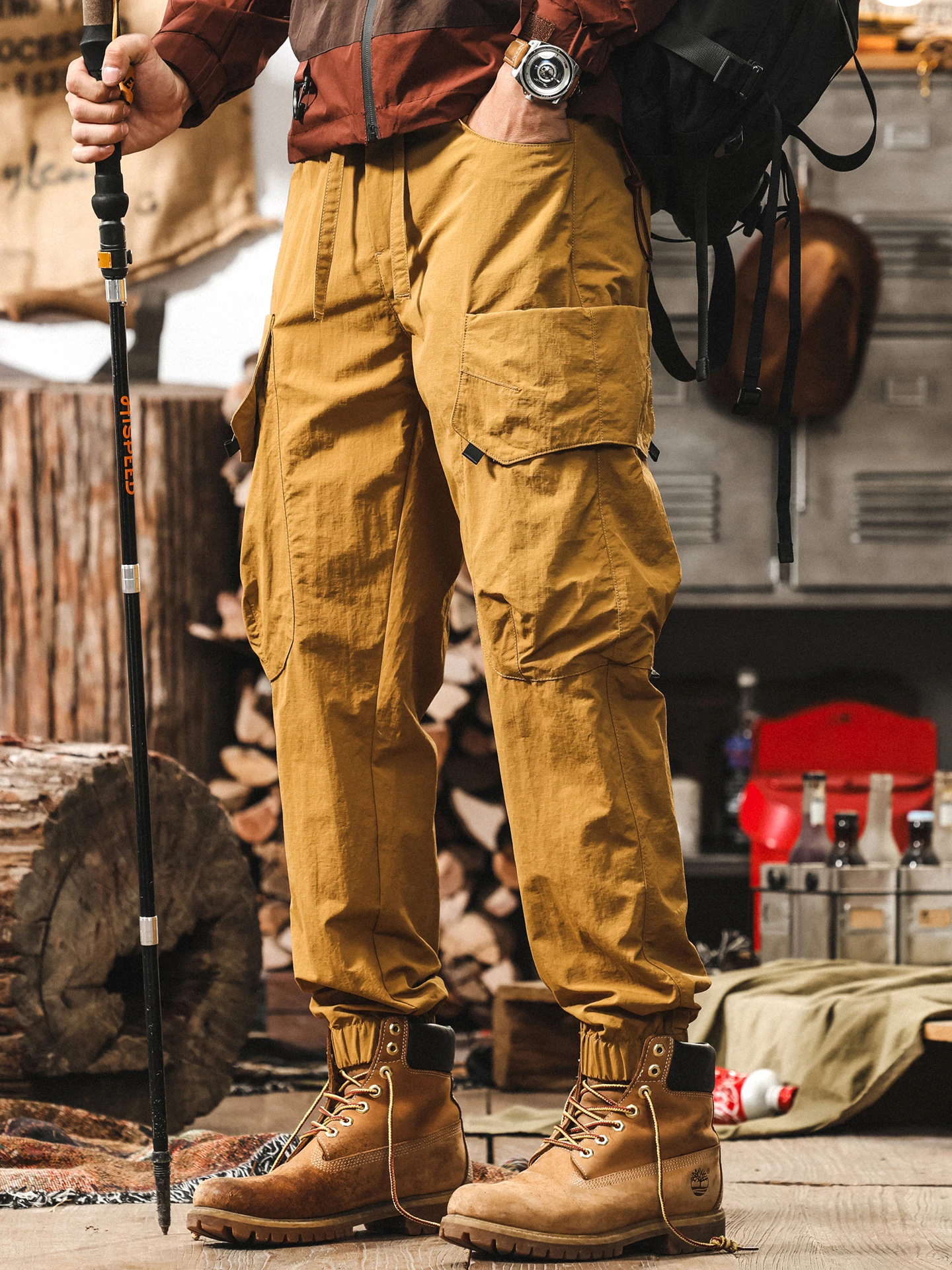 

Ледяной шелк Cool Sensation уличная спецодежда брюки мужские летние свободные длинные прямые повседневные брюки с манжетами Qui Dry