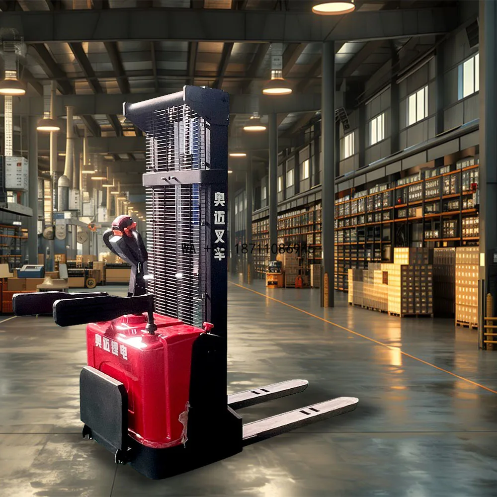 Self-Climbing 1500kg 2000kg Manual Stacker 3m Semi-Electric Forklift for Storage and Warehouse Management