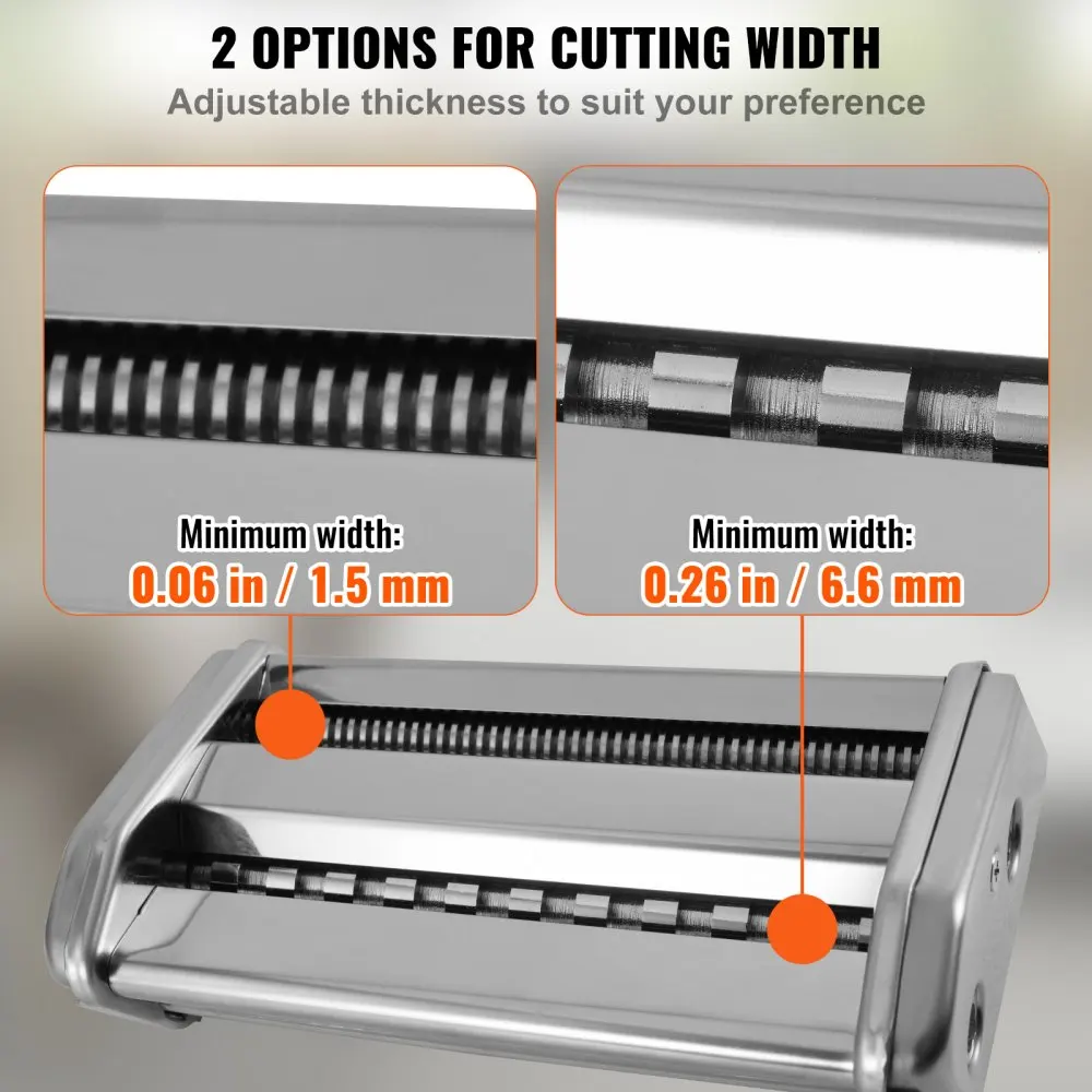 VEVOR-Machine à pâtes 9 réglages d'épaisseur réglables, machine à nouilles, coupe-rouleaux en acier inoxydable, presse à main