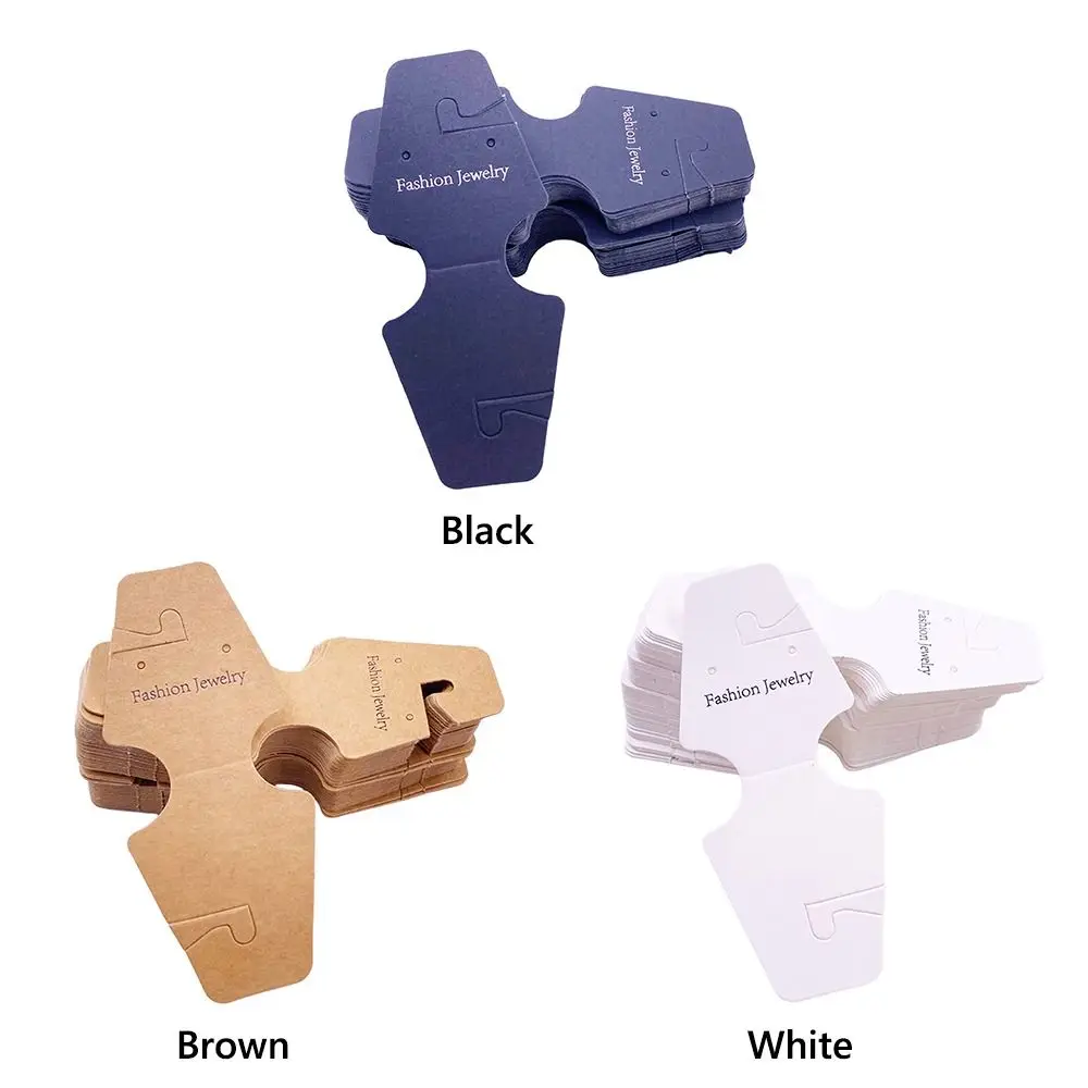 50 قطعة بطاقة تعبئة المجوهرات متعددة الألوان DIY حزمة الملحقات عرض حامل كرتون كرافت ورقة تغليف الهدايا