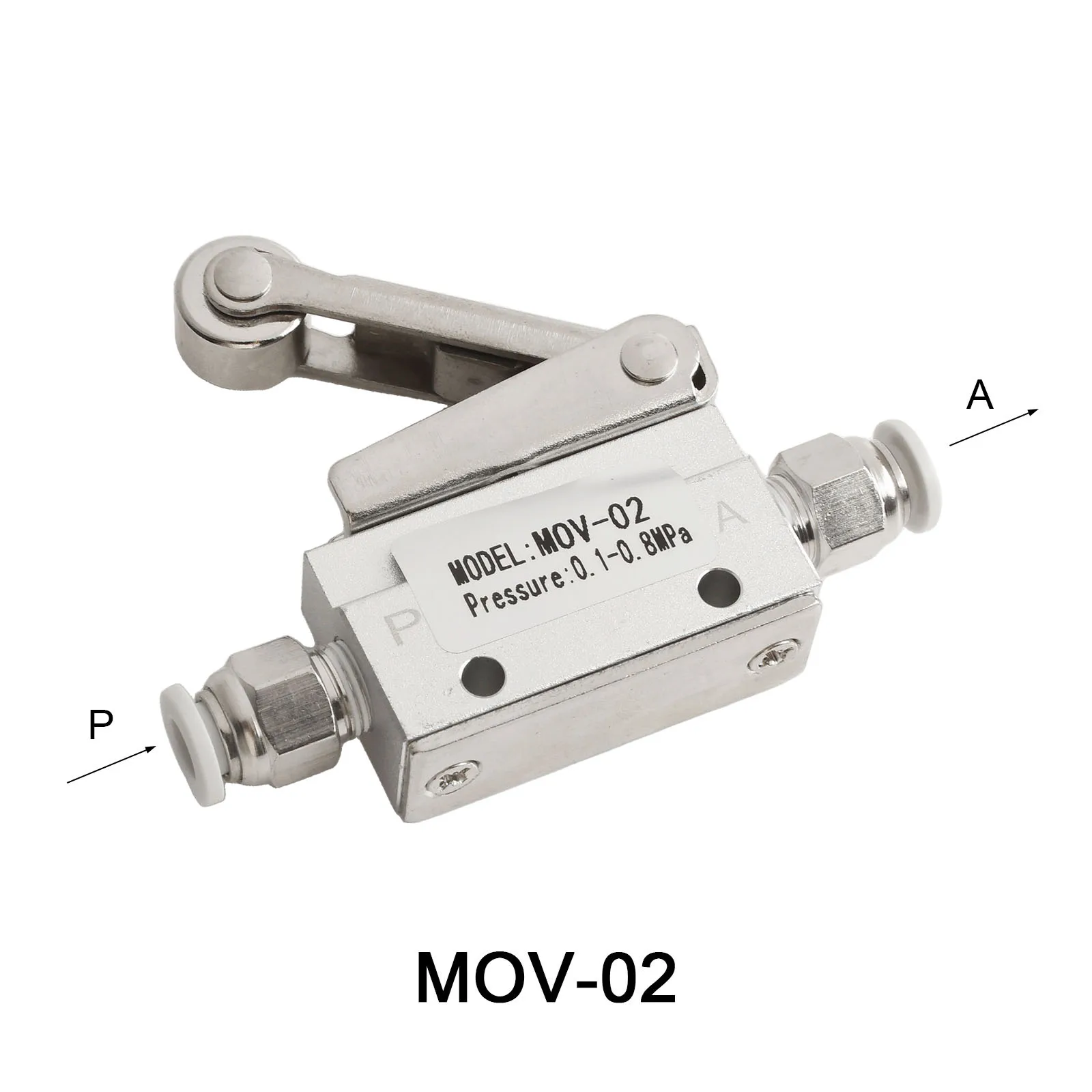 2 Position 2 Way 1/8in Roller Pneumatic Mechanical Valve N C On-Off Valve MOV-02 Pneumatic Valve Push Button Valve