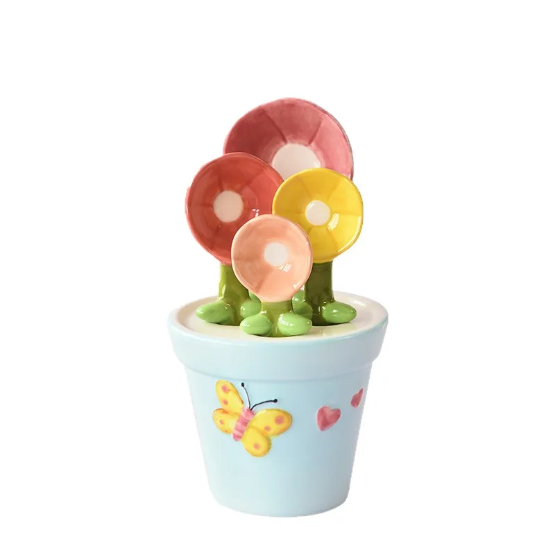 

Butterfly Petal Spoon Baking Scale Measuring Spoon Health Underglaze Ceramic Spoon
