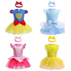 Summer Infant Baby Girls Princess Party Tutu Dress Princess Snow White Aurora Belle Cinderella Birthday Costumes Baby Kids Dress