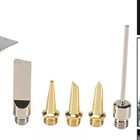 5/6Pcs Replacement Copper Tips Nozzle Kit For Hs-1115K / Mt-100 Aerated Flame Butane Gas Soldering Iron Cordless Welding Tool