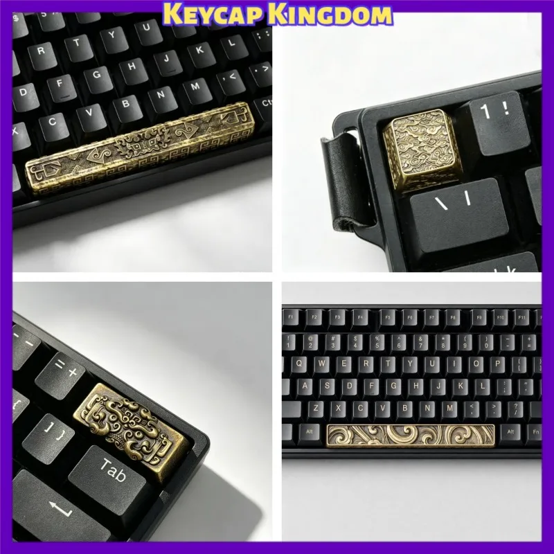 Original 6.25U Spacebar Mechanical Keyboard Metal Carving Custom Artisan Keycap PC Gaming Keyboard Point Keycap DIY Collect Gift