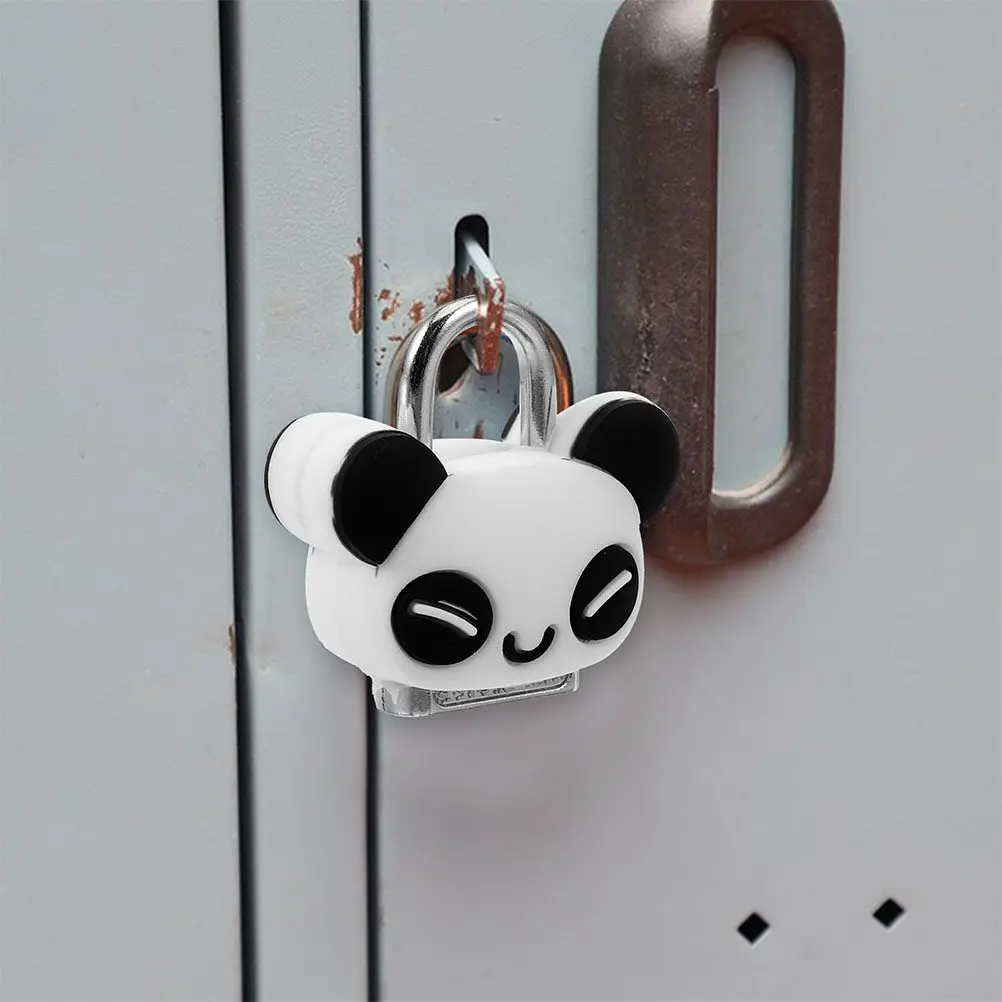 2Pcs Mini Cute Panda Padlock Cartoon Metal Lock for Jewelry Box Suitcase Drawer Chest Lock Key Mini Locker Small Luggage Locks