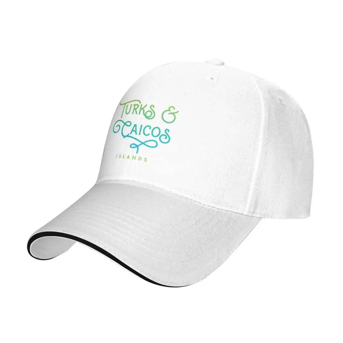 

Turks and Caicos Islands Typographic Ocean Wave Design Baseball Cap Sunhat New Hat Hats Woman Men's