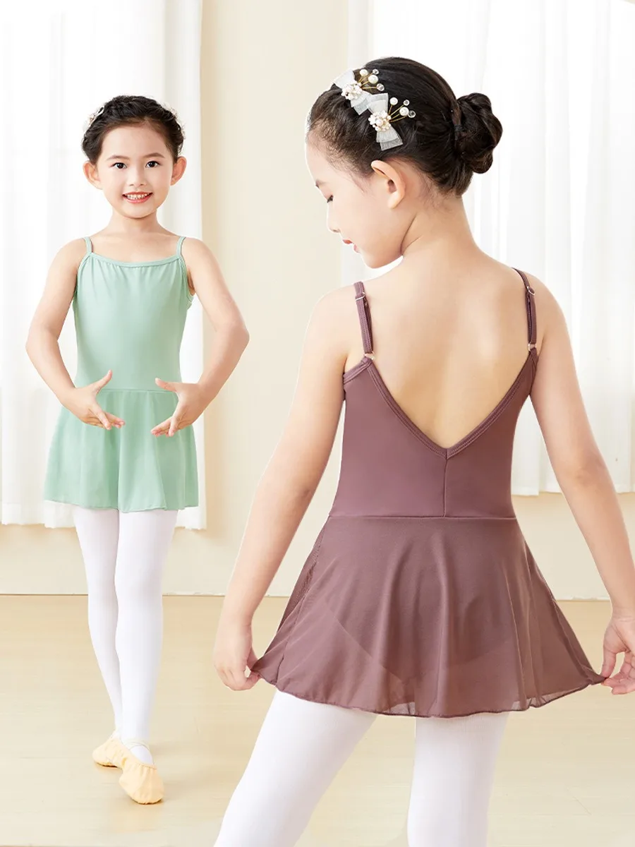 Ballet Leotards for Girls Dance Camisole Dress Skirted Ballerina Outfits Skate Sleeveless Adjustable Strap Toddler To Little Kid