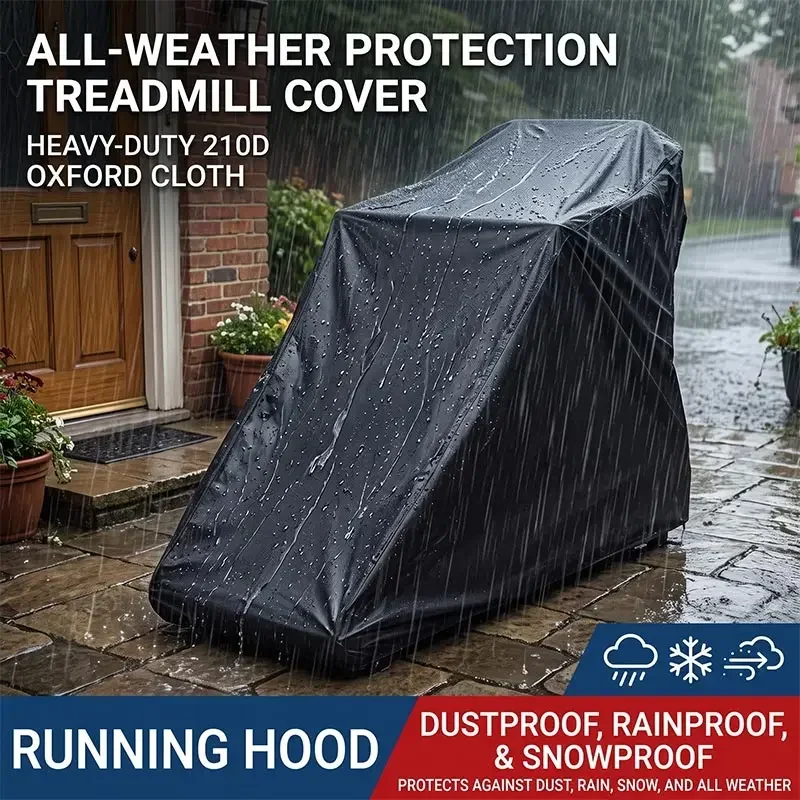 210D Oxford Cloth Treadmill Cover Black Grey Rainproof Protective Fitness Equipment Outdoor Home Use,Treadmill Cover
