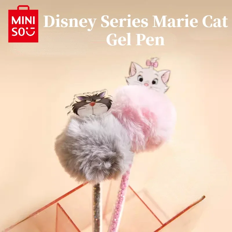 MINISO Animation Disney Series Cute Marie Cat Gel Pen Cartoon Lucifer Writing Black Pen Creative Student Stationery Gel Pen Gift