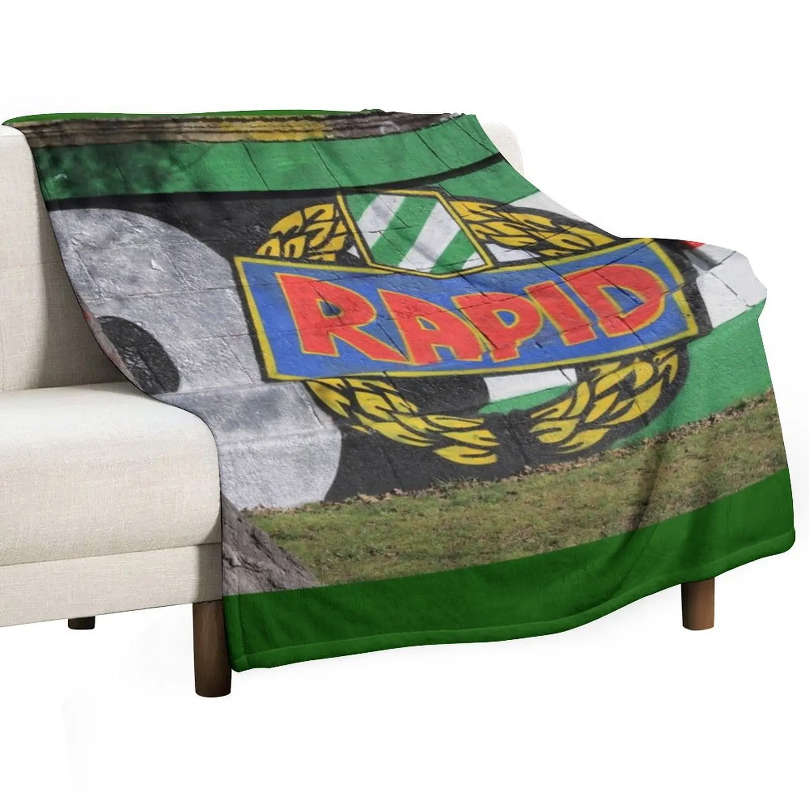 Graffiti Rapid Wien Throw Blanket Hairys Luxury Designer Soft Beds Blankets