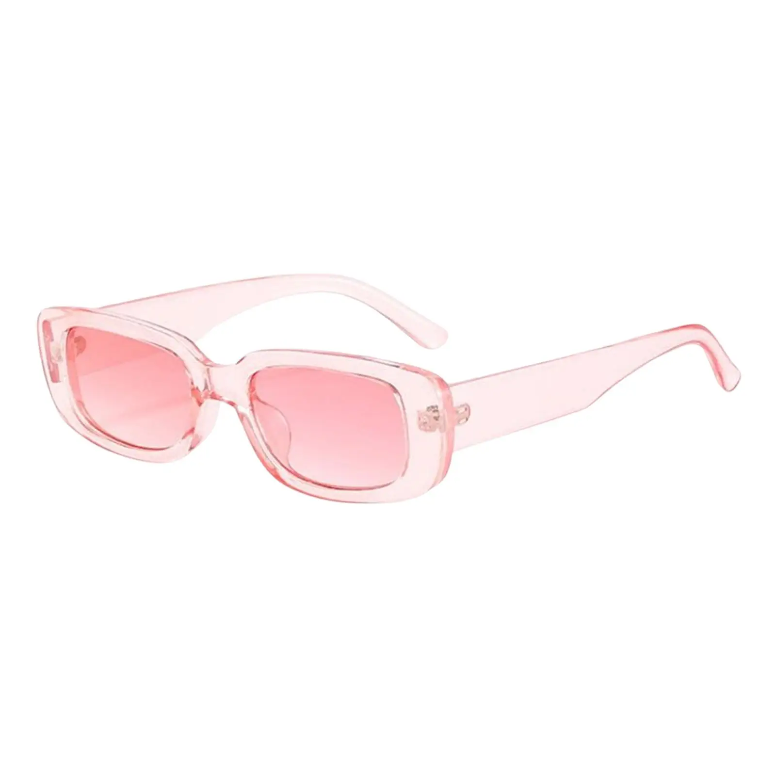 2 Pack Rectangle Sunglasses Chunky Fashion Sun Protection Lightweight PC Frame Unisex Accessory Suitable for Outdoor Travel