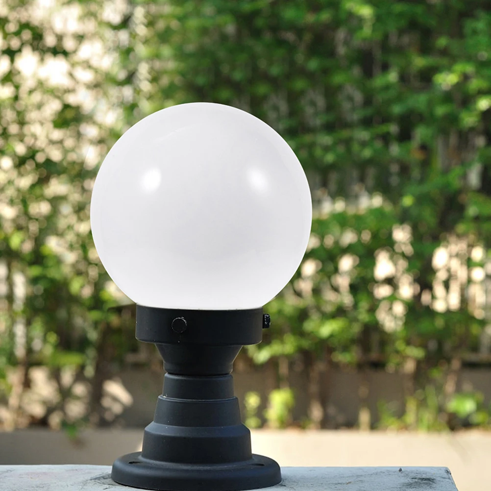 

Spherical Lampshade Acrylic Milk White Globe Cover Outdoor Replacement Small Shades Fence Wall Porch Garden Easy Install