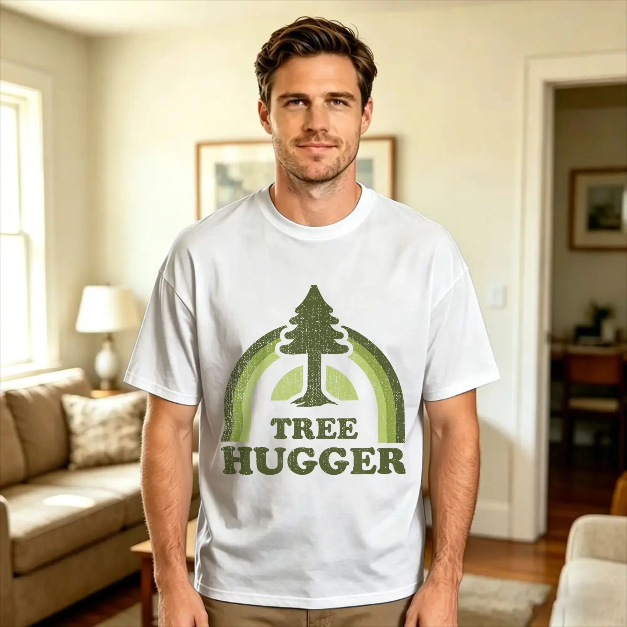 Tree Hugger Retro Vintage Environmental Nature Lover T-Shirt  Fashion T-Shirts Short Sleeves Aesthetic Tops Summer Cotton Tees