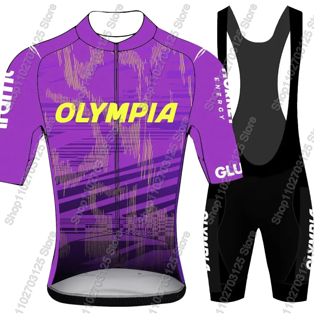 Olympia Cycling Team 2026 Cycling Jersey Set Men Summer Purple Clothing Road Bike Shirts Suit Bicycle bib Shorts MTB Maillot