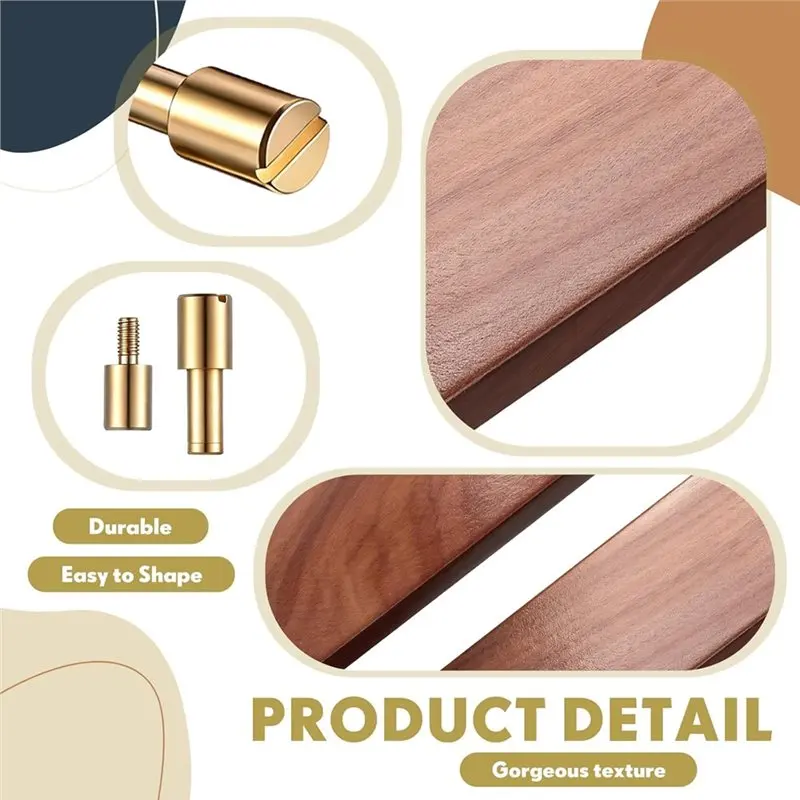 M11K-Bracket Bolt Fasteners 20 Sets 4 Pcs Ironwood Handle Scales, 6 Mm Handle Pins With Wood Making For DIY Crafts