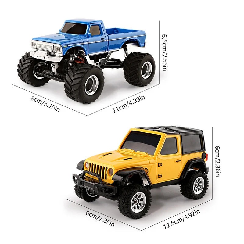 1/36 Full Scale RC Off Road Cars Toys Four Wheel Drive 2.4G Remote Control Climbing Car Model Vehicle Toy with Lights Kids Gifts