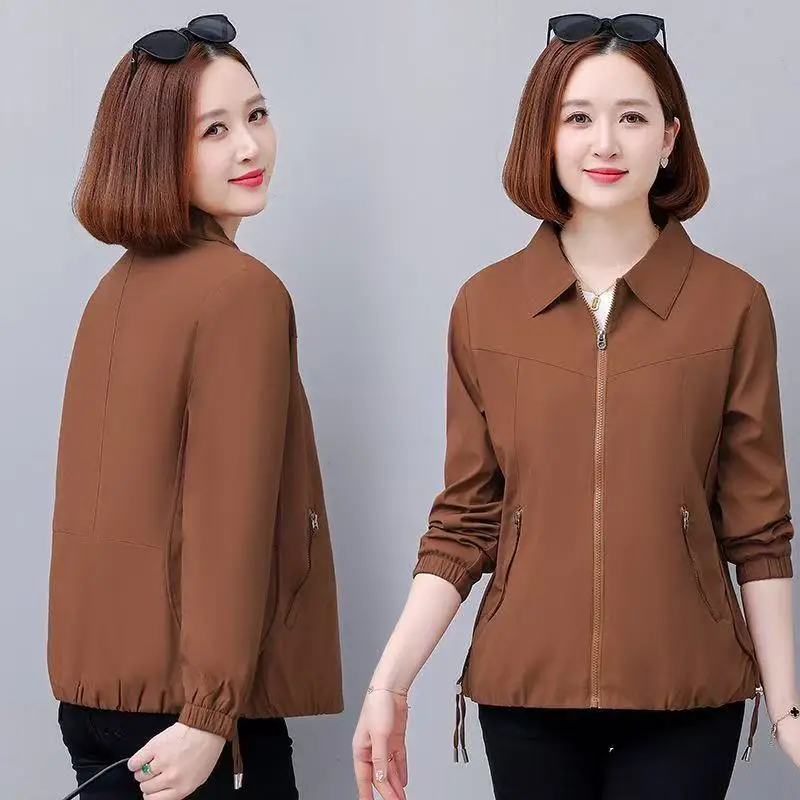 

2026 Women Trench Coat Spring Autumn Short Jacket New Solid Loose Casual Versatile Lapel Jacket Top Female Outerwear Gabardina