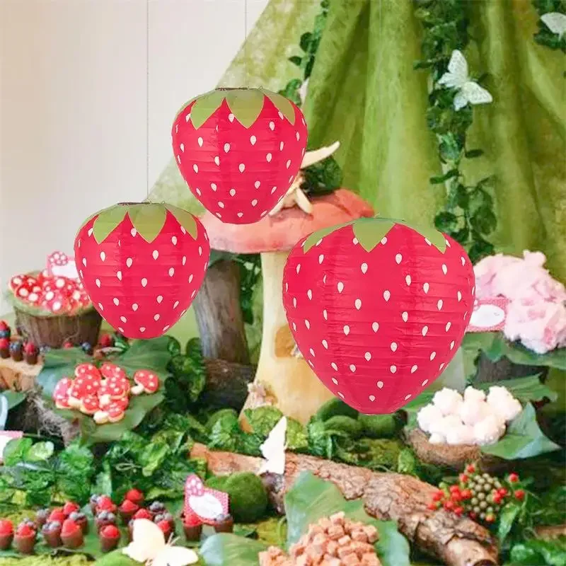 20/30CM Strawberry Paper Lantern Birthday Baby Gift Party Decoration Hanging Shaped Paper Lantern Home Background Decoration