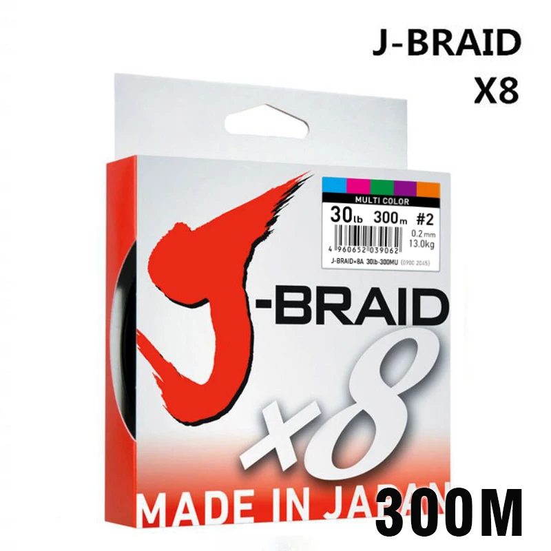 DAIWAJbraid 8 Braided Fishing Line - Length:300m/330yds, Diameter:0.1mm-0.42mm,Size:14-100lb Japan PE Braided Line J Braid Line