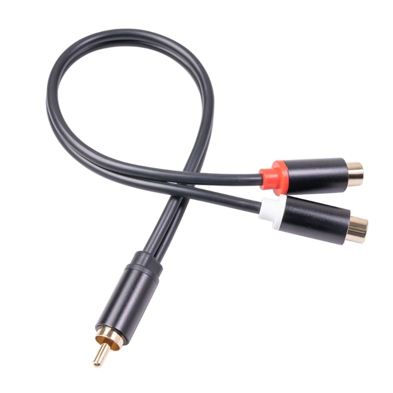 1 RCA Male To 2 RCA Female Stereo Cable Y Adapter AUX Adapter for PC Dropship