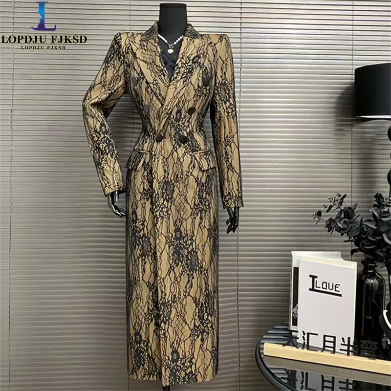 Double Breasted Suit Collar Windbreaker 2026 Butumn New English Style Formal Suit Jacket Camel Long Coat
