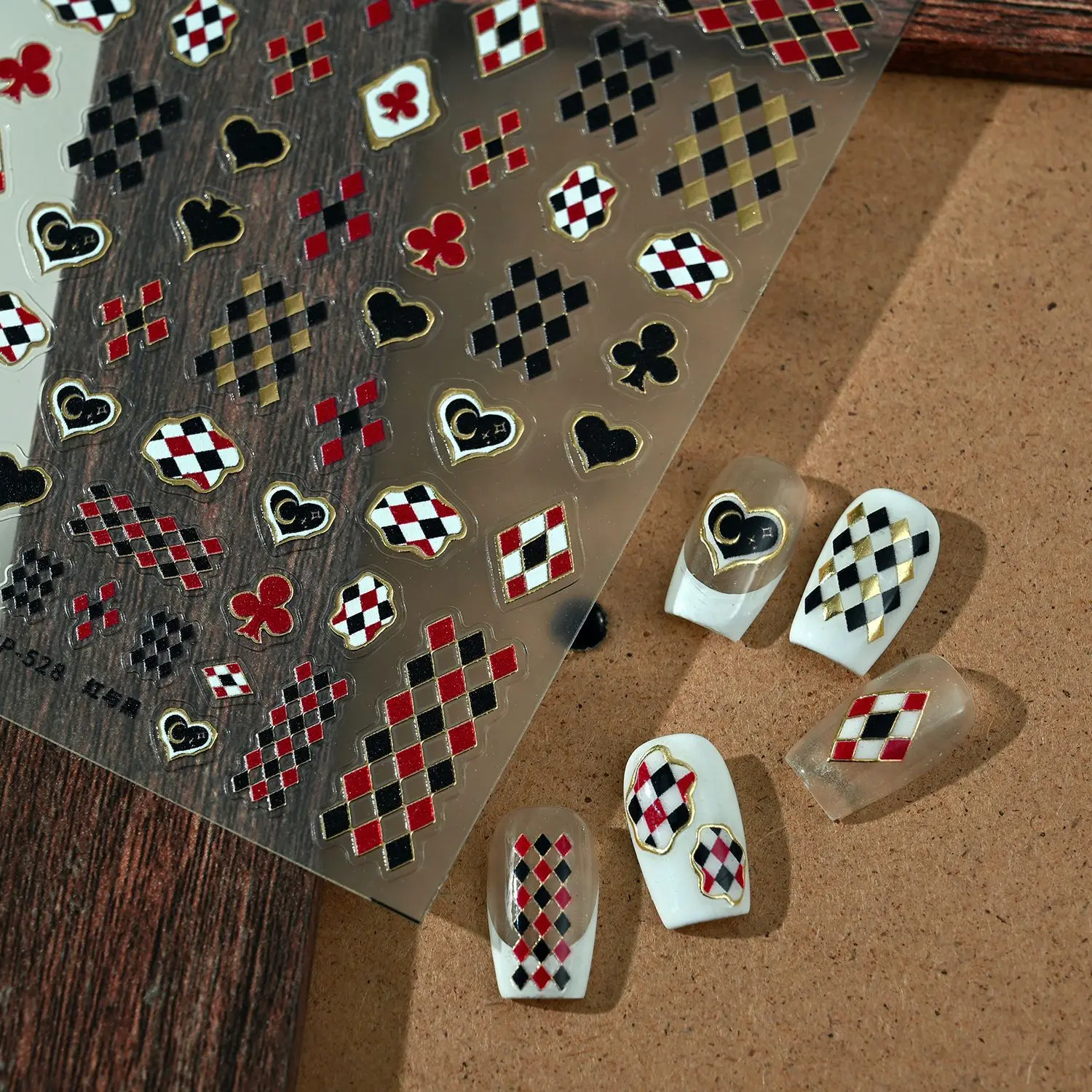 2 Pcs/set Vintage Diamond Grid Landscape PET Bronzing Nail Sticker Creative DIY Journal Material Collage Scrapbooking Stationery