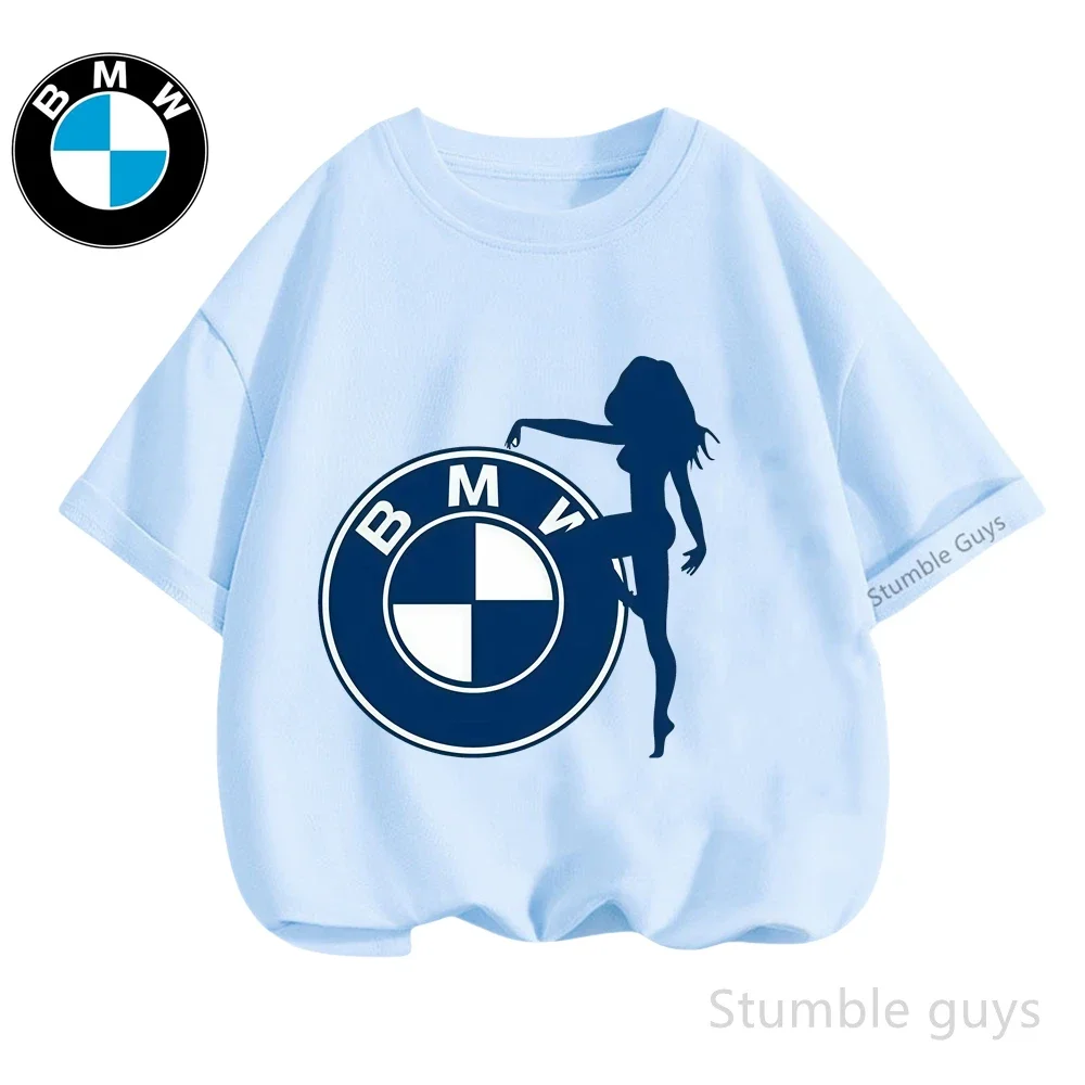 تي شيرت BMW للأطفال صيفي للأولاد والبنات كاجوال بأكمام قصيرة على طراز الدراجة النارية #3